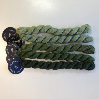 Planet Earth 100% Silk thread for needlepoint needlework Olive Greens