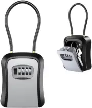 Key Lock Box, 4 Digit Combination Key Lock Box with Soft Shackle, Resettable Com