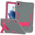 Case for Galaxy Tab A9 Plus + 11 inch (2023), High Impact Gray/Rose Red