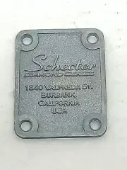 schecter Neck Joint plates Logo Guitar/Bass silver
