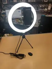 5X LED 10in Selfie Ring Light w/ Desktop Tripod, Phone Holder, Wireless Remote