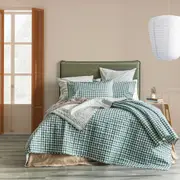 Renee Taylor Alison Yarn Dyed Cotton Reversible Quilted Coverlet Set - Forest