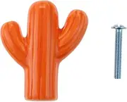 1pc Cute Cactus Ceramic Handle w/Screw 43mm/1.7inch Pull Knob Cute Decor Kids Room Door Cabinet Drawer Kindergarten School Home - (Color: red)