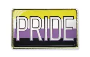 LGBT+ Gel Domed, Non Binary Flag, Pride Cut-out design , Pin Badge