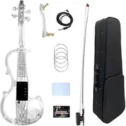 [yinfente] Electric Violin 4/4 Full Size Transparent Acrylic Body Led Light Three Colors Led Bow Case Transparent Violin Shoulder Rest Extra Strings For Beginner
