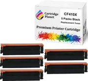 5 Pack Black Compatible Toner Cartridge Replacement for HP 410X CF410X (6,500 Pages) for HP Color Laserjet Pro MFP M377 M377dw M452 M452dn M452dw M452nw M477 M477fdw M477fnw