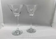 Limited Edition Grey Goose Crystal Martini Glasses Set of 2 Glasses