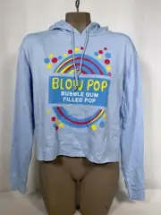 Blow Pop Bubble Gum Lollipop Candy Cropped Hoodie Sweatshirt Women's MEDIUM NWT
