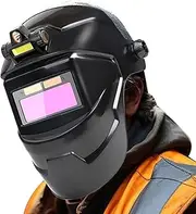 AIMALL Solar Auto-Dimming Welding Mask with Splash-Proof Face Guard, High-Temperature Insulation Material, Lightweight Design, 7.87 x 11.02 Inches, Anti-Spatter