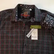 Robert Graham Lando Classic Fit Plaid Sport Shirt NWT M or L