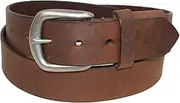 [Boston Leather] Men's Big & Tall Aged Bark Leather Hidden Stretch Belt