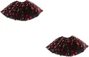 [ABOOFAN] 2 Pcs Halloween Mesh Tutu Skirt Halloween Tutu Dress Short Ladies Dresses Tutu Skirt Halloween Party Favors Skrit Sequin Skirt Cosplay Women's Red Princess Dress