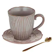 Ashdene Petals Stoneware Mug Saucer & Spoon Gift Set Coffee/Tea Cup Dusty Pink