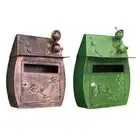 Wall Mount Mailbox with Key Lock Vintage Large Iron Art Vertical Outdoor Letter