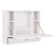 COSTWAY 20" Wall Mounted Folding Laptop Desk Hideaway Storage W/Drawer HW60360WH