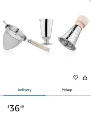 Bar Set of 3 Stainless Steel Cocktail Jigger w/ stand, Measuring Cup, Zester