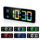 LED Digital Clock RGB Alarm Colorful Modern Table Clock 12/24H Display Bedroom..