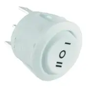 On-Off-On White Round Rocker Switch SPDT Circular 10A 250V R13-112D-02