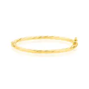 9ct yellow Gold Twist Hinge Bangle Children's Bracelet