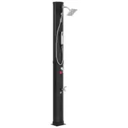 Outdoor Solar Heated Shower, 40L Poolside Shower Kit with 2 Shower Head and Foot Shower Tap, Handheld/Hanging Two Modes Fast Assembly W/ Pre-Drilled Hole for Outdoor Backyard Poolside Beach