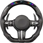 Steering Wheel LED Carbon Fiber，Compatible With BMW M3 M6 F01 F02 F06 F07 F10 F11 F12 F14 F15 F16 F22 F30 F31 F32 F36 E90 E91 E92(M3)