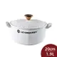 Le Creuset 蕾絲花恬系列 琺瑯鑄鐵愛心鍋 20cm 1.9L 棉花白 銅頭