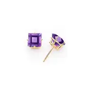 14k Yellow Gold 8mm Princess Cut Tsavorite Earrings