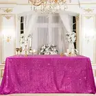 B-COOL Fuchsia Tablecloth 50x50 Inch Square Sequin Tablecloth Valentines Day ...