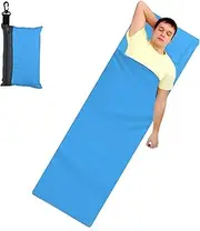 Sleeping Bag Liner 210 x 70 cm, Portable Lightweight Travel Sheet Camping Sleep Bag with Pillow Pockets for Business Hiking Mountain Climbing Home Camping Bed Bag Hostels Picnic Trains