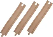 3pcs Wooden Track Train Bulk Track Scene Layout Props Track Expansion Track Bulk Track Props Educational DIY Track Playing Assemble Track