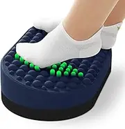 Dikdoc Foot Rest Under Desk at Work, Soft Silicone Bumps, Foot Massager for Standing Stretching,Relax Back, Lumbar, Cushion for Office, Home, Gaming, Computer (Blue)