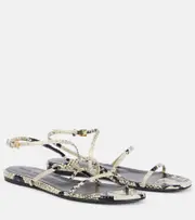 [Khaite] Khaite Loop snake-effect leather sandals AU 7 multicoloured