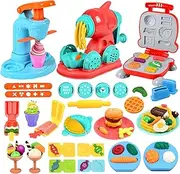 3 in 1 Play Color Dought Air Dry Plasticine Modelling Clay Deluxe Colored Set Kitchen & Food Toys Kits Tools Air Dry Clay for Kids Ages 3+