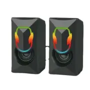 Desktop Speaker USB Corded Computer Loudspeaker 52mmx2 Diaphragm with RGB Light