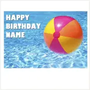 Beach Ball Pool Party Summer ICING edible image cake topper custom decoration A4