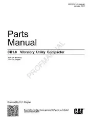 Caterpillar Cat CB1.8 Vibratory Utility Compactor Parts Catalog Manual M0102241