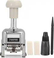 Automatic Numbering Machine, Metal Number Stamps Kit, 7 Numder Seal Automatic Transposition Numbering Machine for Office Equipment School Supplies, Home School Desktop