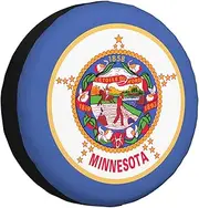 Minnesota State Flag Tire Cover,Wheel Cover All-Weather Protection for Trailer,SUV,Truck &More,14 15 16 17 Inches