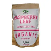 Organic Red Raspberry Loose Leaf Herbal Tea Caffeine Free 20 Leaves 8 oz