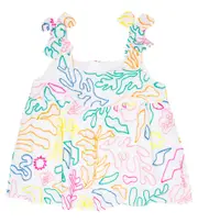 [Marc Jacobs Kids] Marc Jacobs Kids Embroidered cotton and linen top Y 10 multicoloured