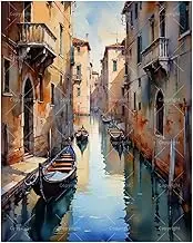 TAOPAOLAB European Street Scene Paint by Numbers Kit for Adults - DIY Venice Canal with Boats Painting on Canvas 16x20 Inches, Acrylic Paint Set,Suitable for Beginners,Art for Home Decoration/Gifts