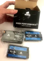 New PKG of 3 IKONG Non-OEM HP 951XL Printer Ink Cartridges 8600 Series Ink Jet
