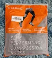 HLTPRO 3pairs Compression Socks, Pregnancy, Circulation, Running, Black, L/XL