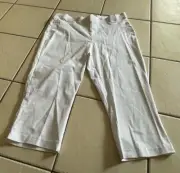 Millers Womens Cropped Pants White Elastic Waist 85cm Long Size 22 New with tag