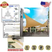 Elegant 18' Triangle Sand Beige Sun Shade Sail - Ultimate Outdoor UV Protection