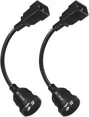 Power Cord C20 to AU Socket Extension Cable UPS Unit Replaces IEC320-C20 3 pin Female converaion 3G*1.0mm 20CM Short Length for Studio Equipment