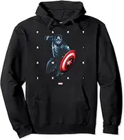 [Marvel] Captain America Halftone Word Stack Portrait Pullover Hoodie