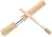 KALLORY 2pcs Wooden Handle Pastry Brush Multifunctional Cooking Essential for Oil Brushing Dyeing BBQ Versatile Kitchen Tool for Baking Food Preparation