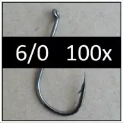 100x 6/0 Octopus Beak Suicide Fishing Hooks Tackle Chemically Sharpened