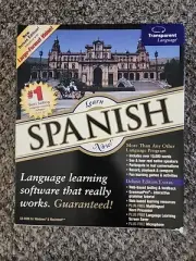Learn Spanish Now! Windows/Mac CD-Rom Transparent Language Deluxe Ed Microphone